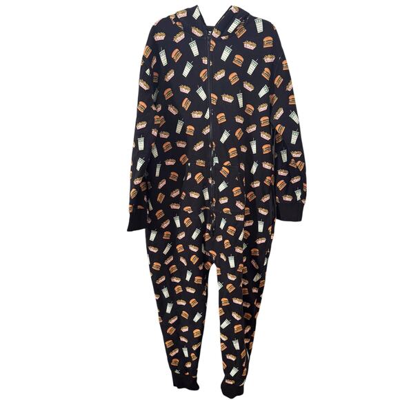 In-N-Out Burger Unisex Onesie Jumpsuit Pajama Zipper Hoodie Black Size 2XL - Picture 2 of 11